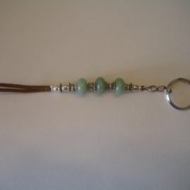 Keychain and jade suede camel, 180x16 mm