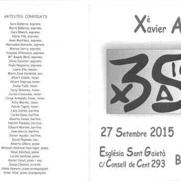 Xé Aniversario de barítono de Xavier Aguilar
