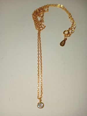 538-1222 Collar d'argent daurat i circonita